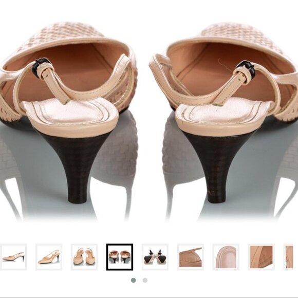 Bottega Veneta - Pink Wicker Kitten Heel Sling Black - 39 - Picture 10 of 10